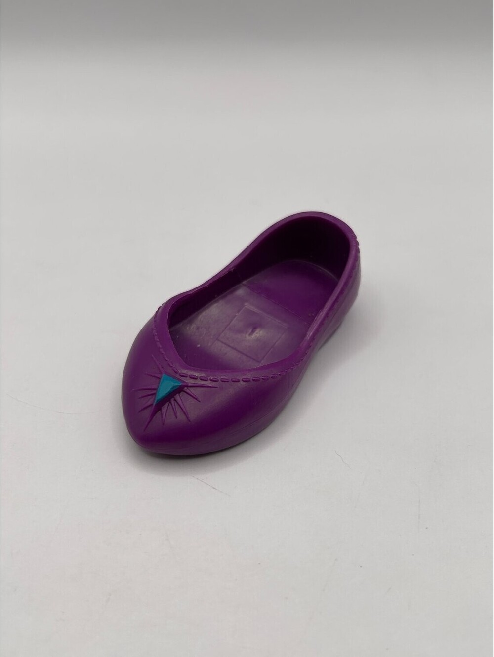 Disney Doll Shoe Single Purple Slip-On Flat Teal Gem Toe Replacement Doll Part